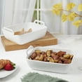 thumbnail image 1 of Denmark Tools for Cooks 2 Piece Stoneware Baking Dish Serving Bowls Set with Handles, White, 1 of 8