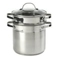 thumbnail image 1 of Denmark Tools for Cooks 3 Piece Stainless Steel Multi Cooker Stock Pot with Glass Lid, 6 Quart, 1 of 8