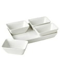 thumbnail image 1 of Denmark Tools for Cooks 5 Piece Ceramic Serving Set Platter Tray with Bowls Dips Appetizers, White, 1 of 7