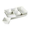 thumbnail image 1 of Denmark Tools for Cooks 6-Piece Ceramic Serving Set Platter Tray with Bowls Dips Appetizers, White, 1 of 8