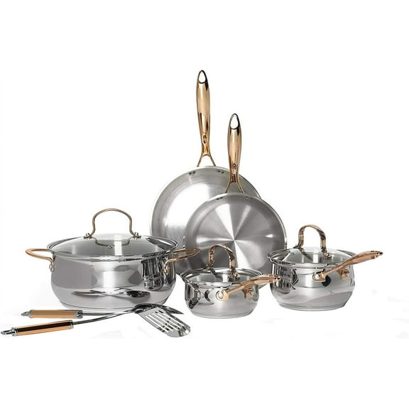 Denmark Tools for Cooks Celebrations Cookware Collection 10 Piece Heavy Gauge Stainless Steel Cookware Set