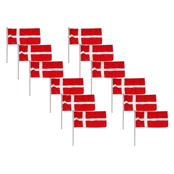 Denmark flag 12 x 18 inch - 12 PK