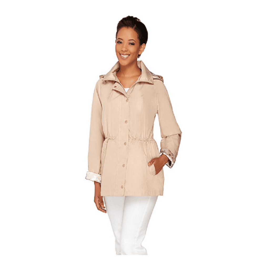 Dennis Basso Water Resistant Anorak Jacket with Detachable Dennis Basso Water Resistant Anorak Jacket with Detachable