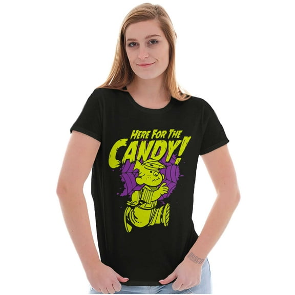 Dennis Cartoon Here For The Candy Women's T Shirt Ladies Tee Brisco Brands S