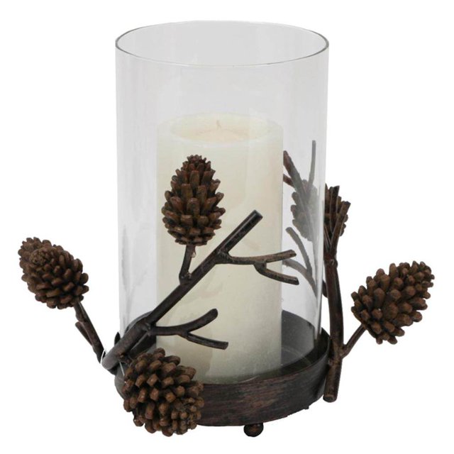 Dennis East 25615 10" x 8.25" Pine Cone Pillar Candle Holder