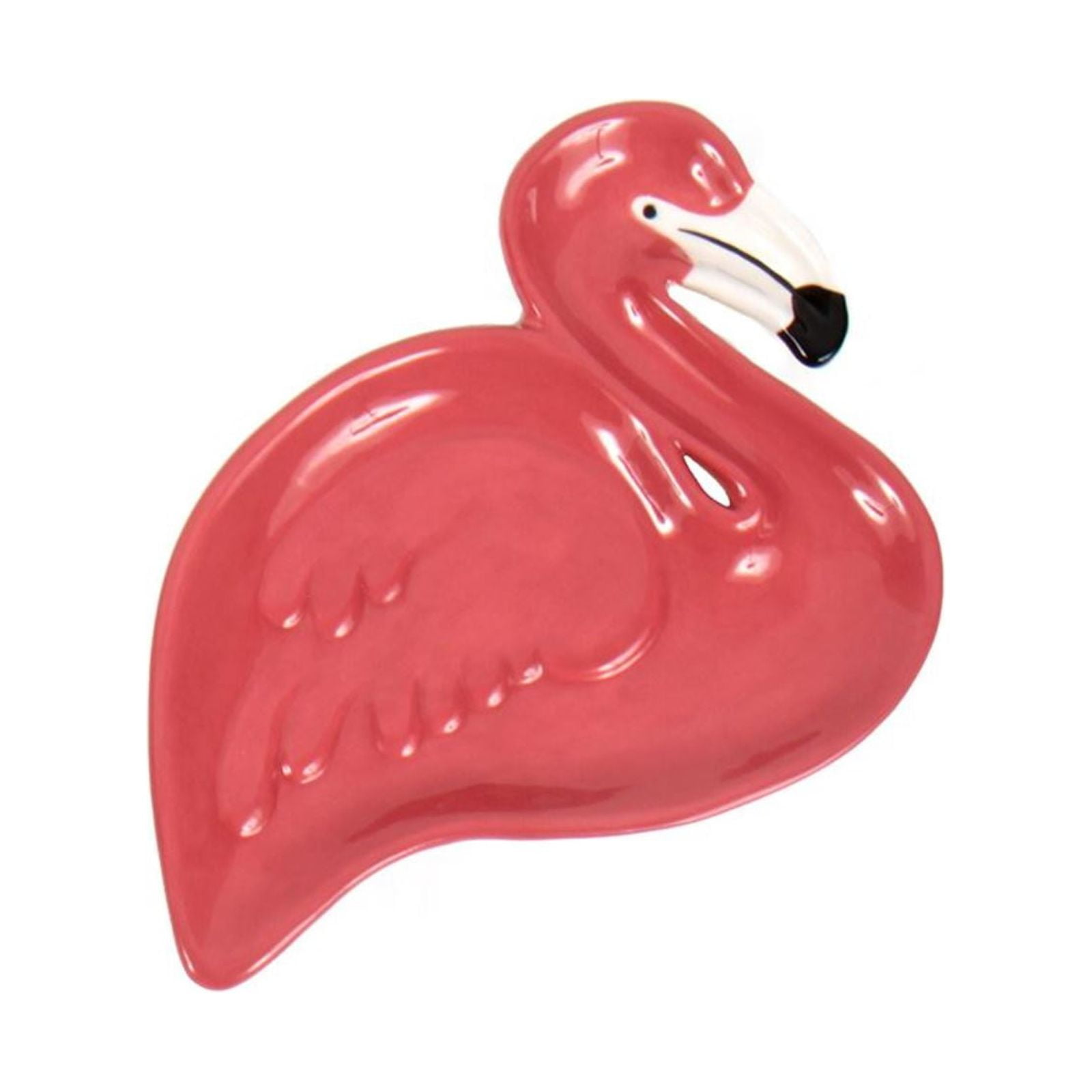 DENNIS EAST INTERNATIONAL Dennis East Pink Flamingo Shaped Serving Plate Ceramic 7.25 Inches
