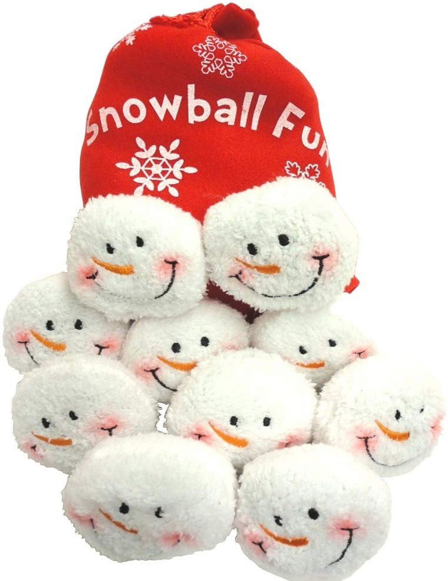 Dennis East Snowball Fight, 10 Plush Snowmen Balls in a Red Bag, Snowball Fun, Indoor Play - image 1 of 2