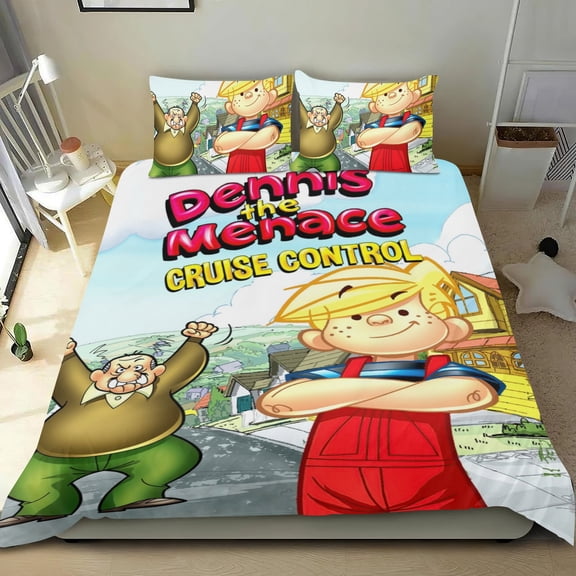 Dennis the Menace Themed Bed Sheet Set Three Piece Set 36x75 Inches Comfortable And Skin Friendly Unique Design Creating A Star Studded Night Home Decor Gifts For Family Friends fans