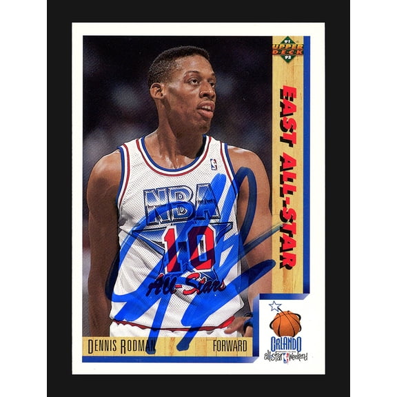 Dennis Rodman Autographed 1991-92 Upper Deck Card #457 Detroit Pistons 190468