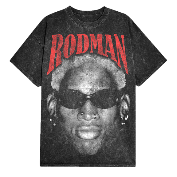 Dennis Rodman Jumbo Face Mineral Black Small T-Shirt