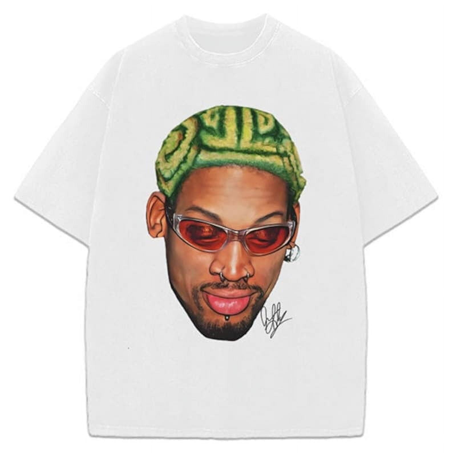 Dennis Rodman Zig Zag Green Hair Rodzilla Hollywood 90's Design T-shirt 