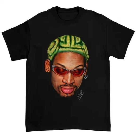 Dennis Rodman Zig Zag Green Hair Rodzilla T-Shirt S-3XL Q8762
