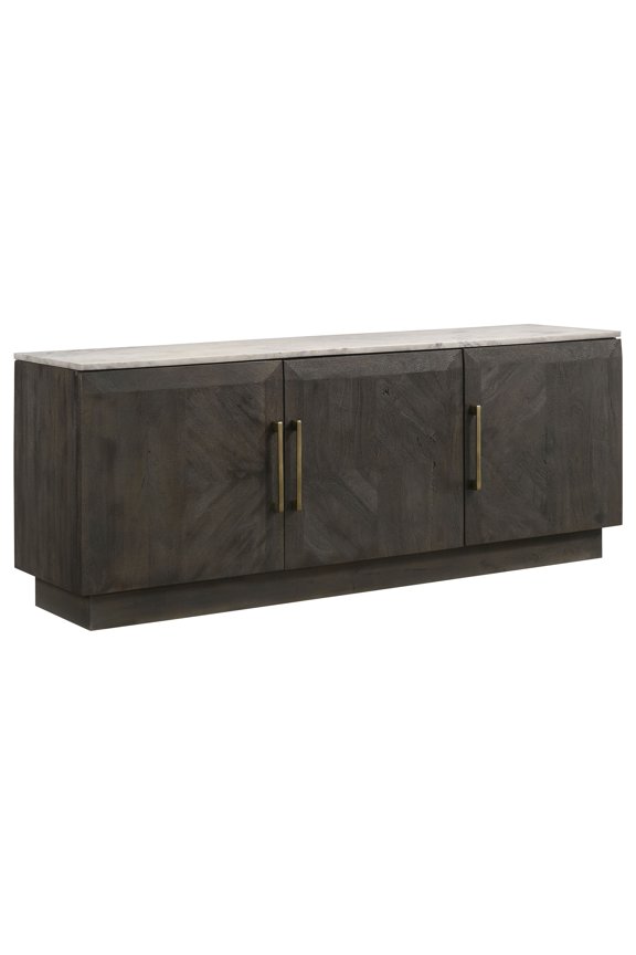 Dennis 3-door Marble Top Sideboard Buffet Tobacco Grey