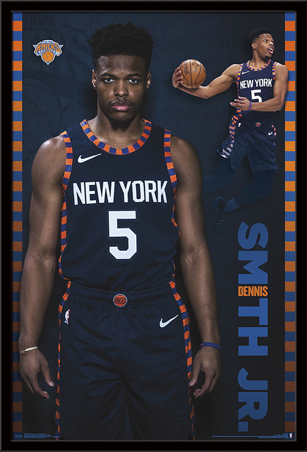 Dennis Smith Jr. New York Knicks 24'' x 35'' Framed Action Players