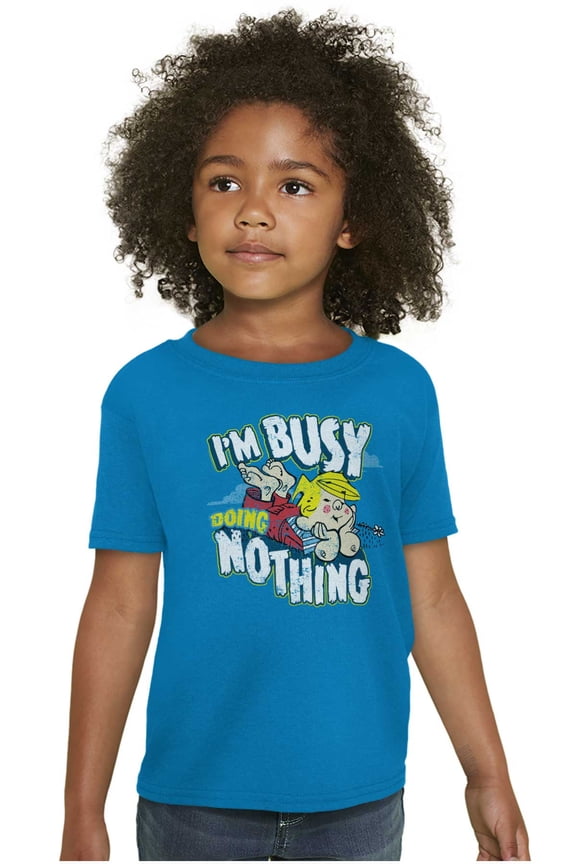 Dennis The Menace Busy Doing Nothing Crewneck T Shirts Boy Girl Teen Brisco Brands XS