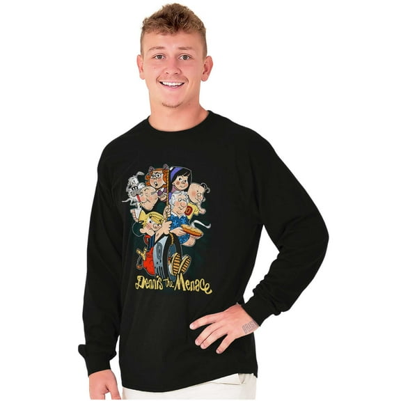 Dennis The Menace Cartoon Characters Long Sleeve TShirt Men Women Brisco Brands S