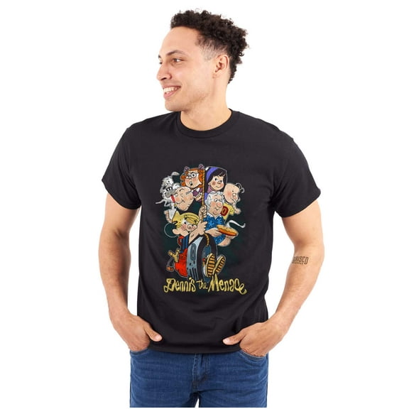 Dennis The Menace Cartoon Characters Men's Graphic T Shirt Tees Brisco Brands L