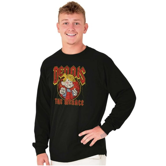 Dennis The Menace Cartoon Rockstar Long Sleeve TShirt Men Women Brisco Brands S