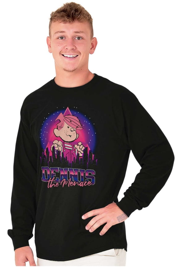 Dennis The Menace City Skyline Long Sleeve TShirt Men Women Brisco Brands S