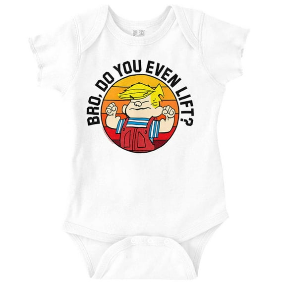 Dennis The Menace Do You Lift Bro Romper Boys or Girls Infant Baby Brisco Brands 12M