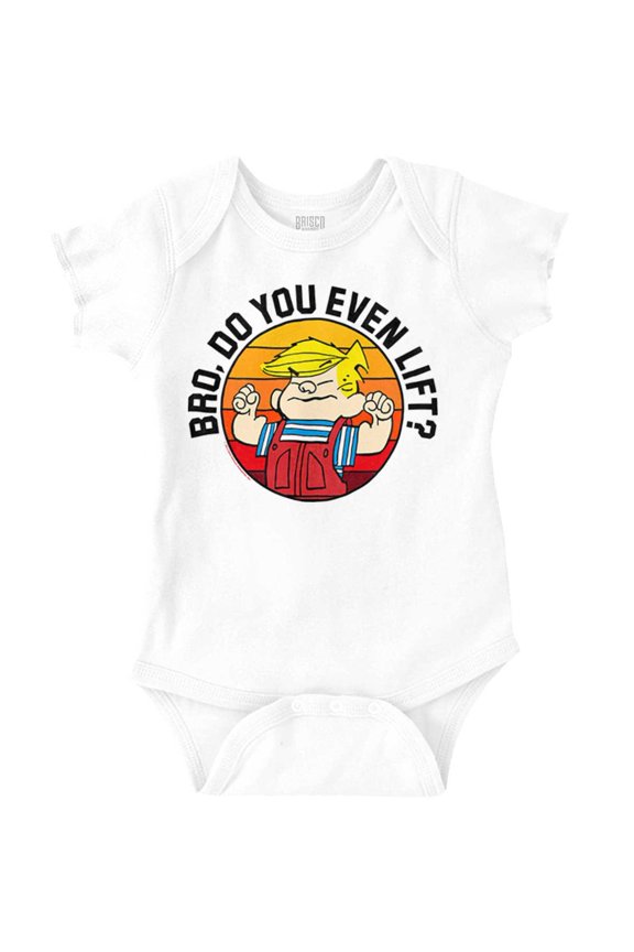 Dennis The Menace Do You Lift Bro Romper Boys or Girls Infant Baby Brisco Brands NB
