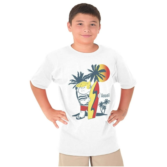 Dennis The Menace Hawaii Surfer Crewneck T Shirts Boy Girl Teen Brisco Brands S