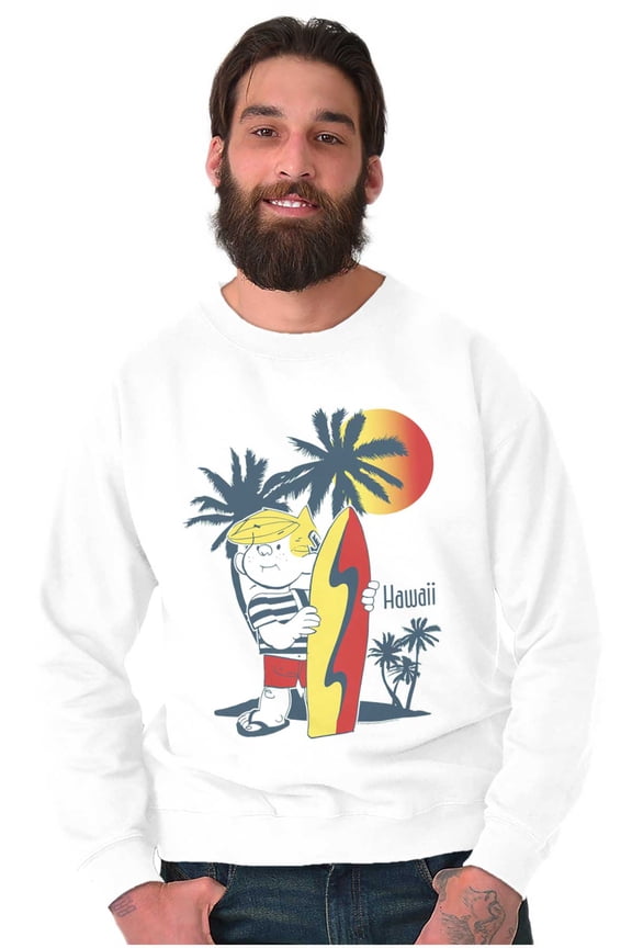 Dennis The Menace Hawaii Surfer Sweatshirt for Men or Women Brisco Brands S
