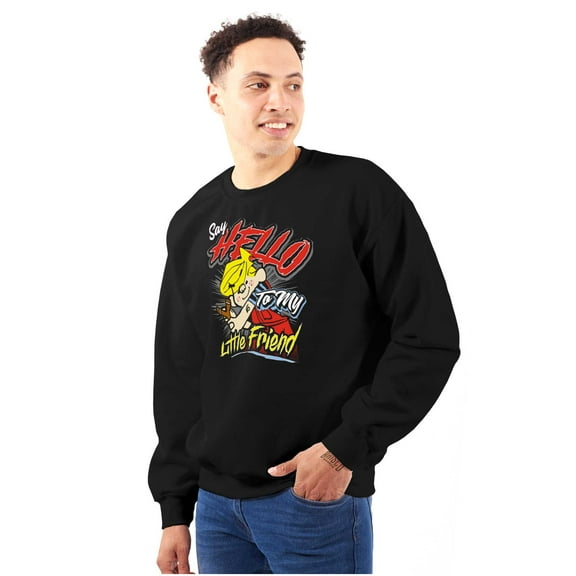 Dennis The Menace Hello Little Friend Men's Crewneck Sweatshirt Brisco Brands S