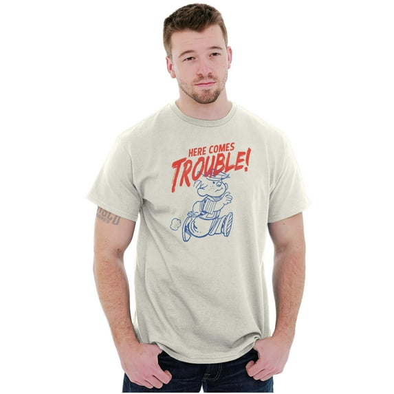Dennis The Menace Here Comes Trouble Men's Graphic T Shirt Tees Brisco Brands S