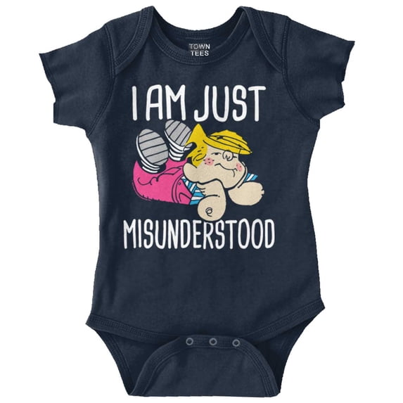 Dennis The Menace Just Misunderstood Romper Boys or Girls Infant Baby Brisco Brands 6M