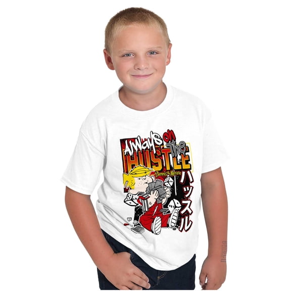 Dennis The Menace Kani Always Hustle Crewneck T Shirts Boy Girl Teen Brisco Brands S