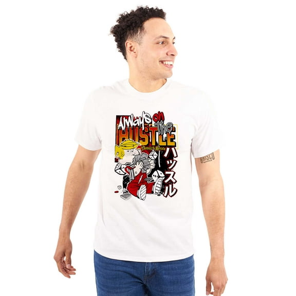 Dennis The Menace Kani Always Hustle Plus Size Crewneck Graphic Tee Shirt Brisco Brands 2X