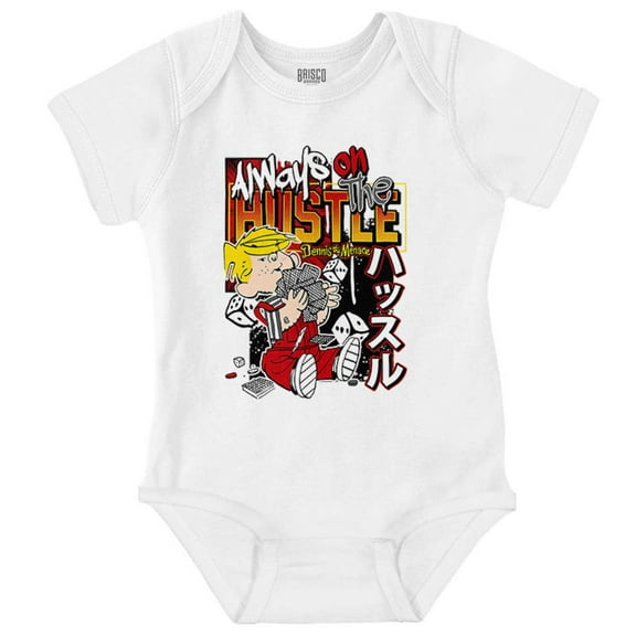 Dennis The Menace Kani Always Hustle Romper Boys or Girls Infant Baby Brisco Brands NB