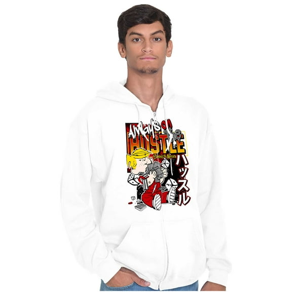 Dennis The Menace Kani Always Hustle Zip Up Hoodie Men's Women's Brisco Brands M