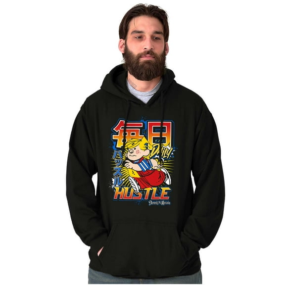 Dennis The Menace Kanji Daily Hustle Hoodie Sweatshirt Women Men Brisco Brands S