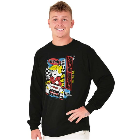 Dennis The Menace Kanji Racecar Plus Size Long Sleeve Graphic Tee Shirt Brisco Brands 2X