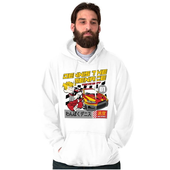 Dennis The Menace Kanji Tokyo Drift Unisex Plus Fleece Graphic Hoodie Brisco Brands 2X