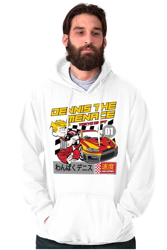 Dennis The Menace Kanji Tokyo Drift Unisex Plus Fleece Graphic Hoodie Brisco Brands 5X