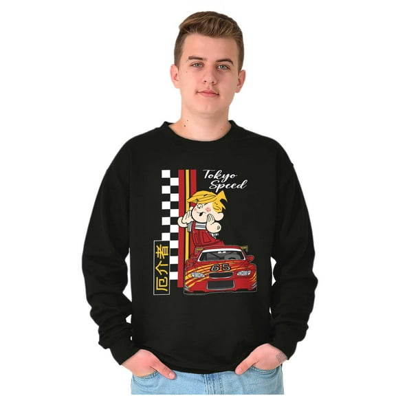 Dennis The Menace Kanji Tokyo Speed Unisex Plus Fleece Graphic Sweatshirt Brisco Brands 4X