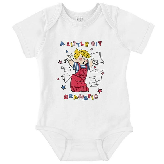 Dennis The Menace Little Bit Dramatic Romper Boys or Girls Infant Baby Brisco Brands NB