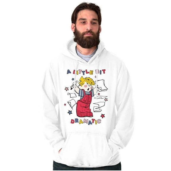 Dennis The Menace Little Bit Dramatic Unisex Plus Fleece Graphic Hoodie Brisco Brands 3X