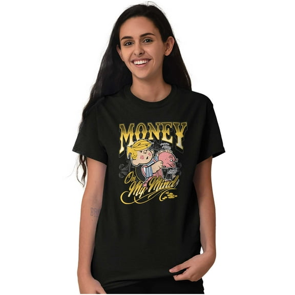 Dennis The Menace Money On My Mind Men's Graphic T Shirt Tees Brisco Brands S