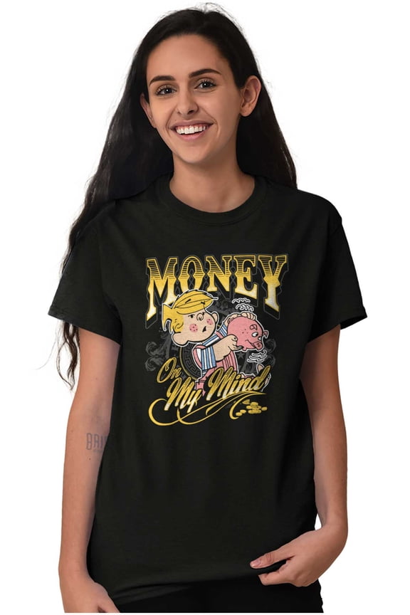 Dennis The Menace Money On My Mind Men's Graphic T Shirt Tees Brisco Brands S