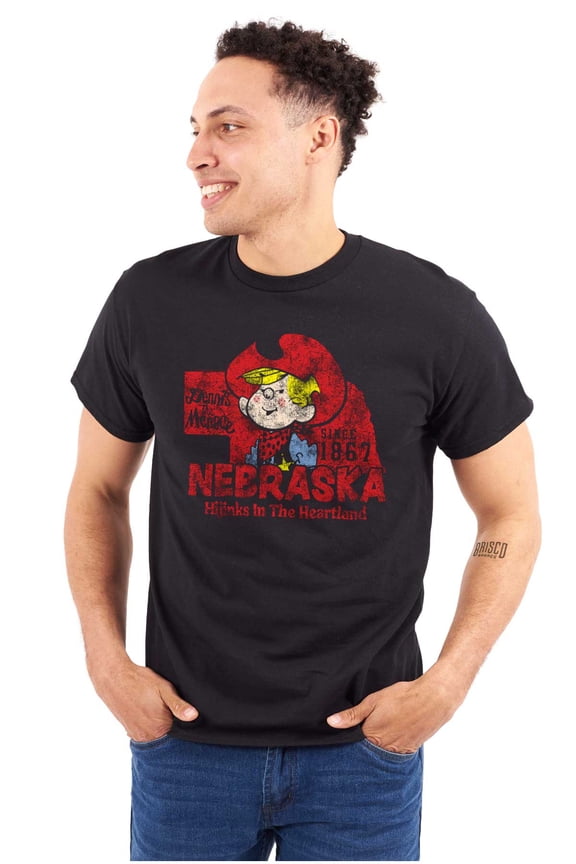 Dennis The Menace Nebraska State Men's Graphic T Shirt Tees Brisco Brands S