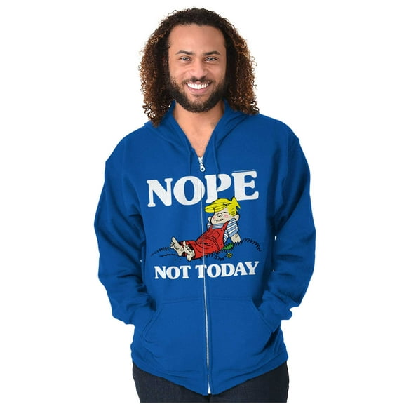 Dennis The Menace Nope Not Today Men Big & Tall Zip Hoodie Brisco Brands 5X
