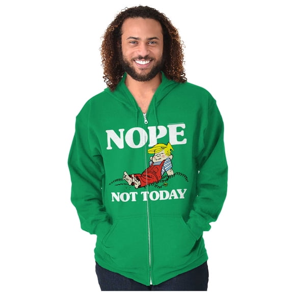 Dennis The Menace Nope Not Today Zip Hoodie Sweatshirt Men Brisco Brands S
