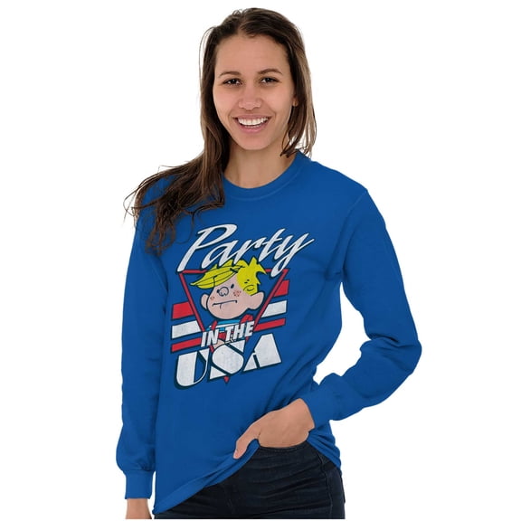 Dennis The Menace Party in the USA Long Sleeve TShirt Men Women Brisco Brands S