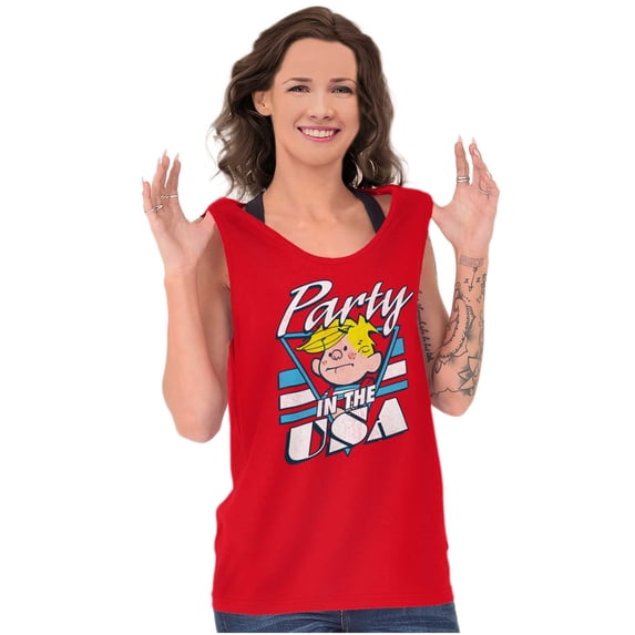 Dennis The Menace Party in the USA Tank Top T Shirts Men Women Brisco Brands X