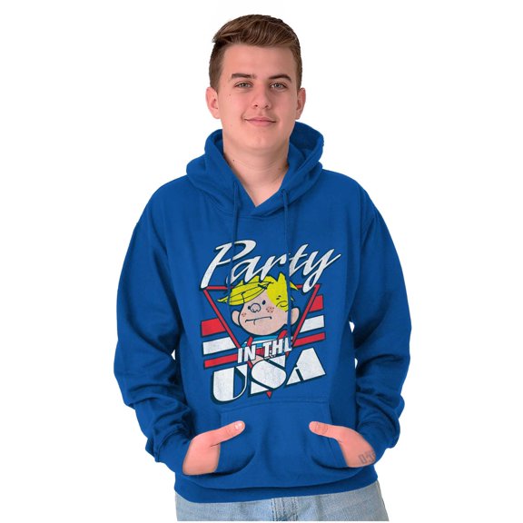 Dennis The Menace Party in the USA Unisex Plus Size Hoodie Brisco Brands 4X