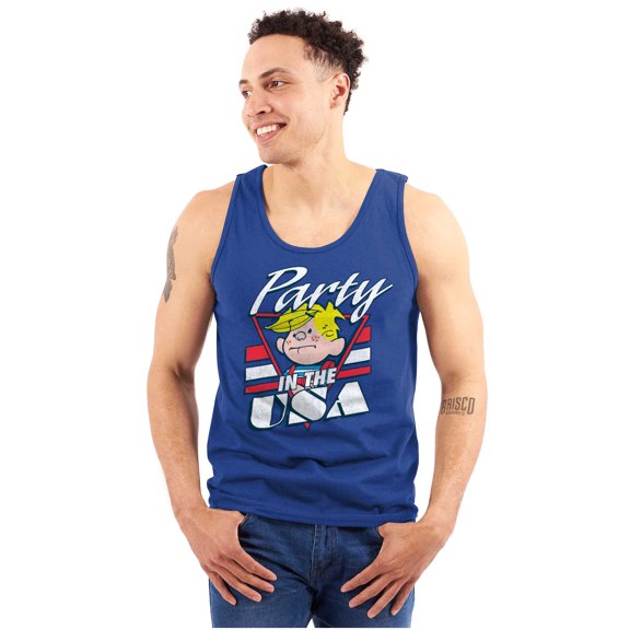 Dennis The Menace Party in the USA Unisex Plus Size Tank Top Brisco Brands 2X
